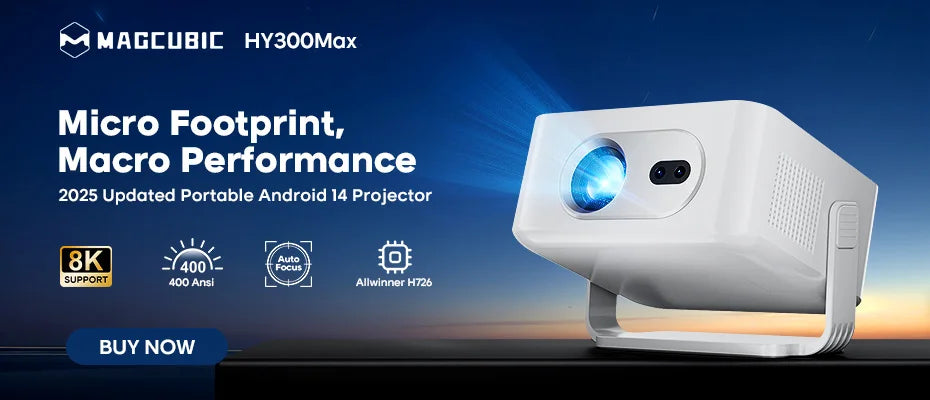 Vidéoprojecteur Portable WiFi 4K Android 14 - 290 ANSI