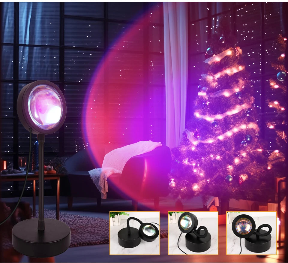 Lampe Projecteur Coucher de Soleil LED - Ambiance RGB