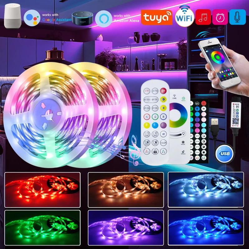 Ruban LED USB WiFi RGB 5050 - Rétroéclairage TV & Déco