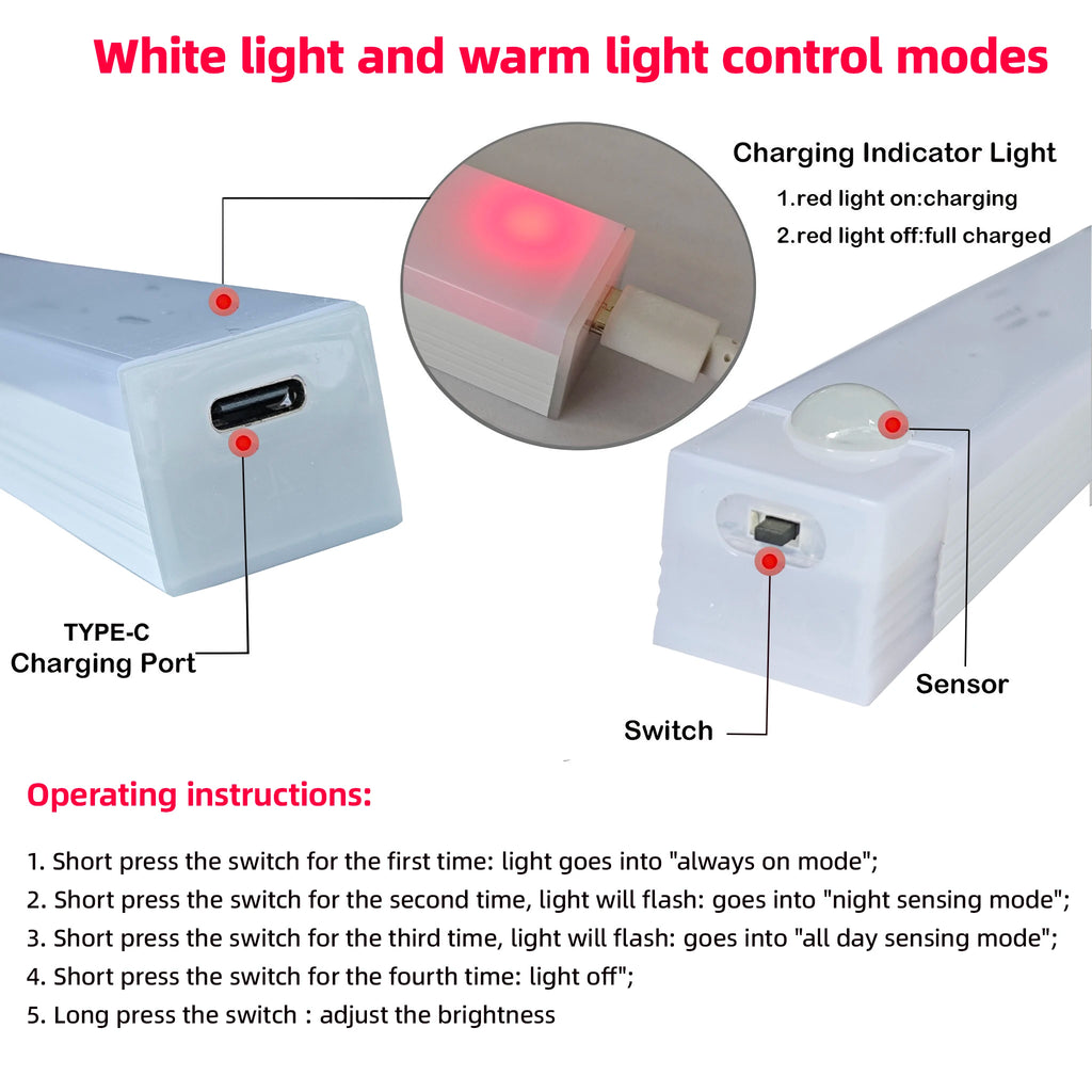 Veilleuse LED Sans Fil Rechargeable - Détecteur de Mouvement