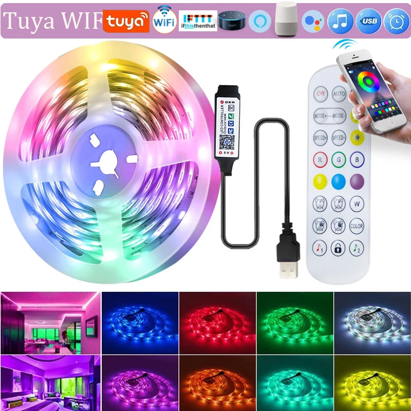 Ruban LED USB WiFi RGB 5050 - Rétroéclairage TV & Déco