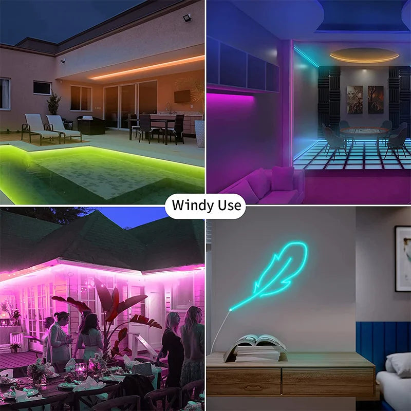Ruban Néon LED Connecté WiFi RGBIC - Synchronisation Musicale