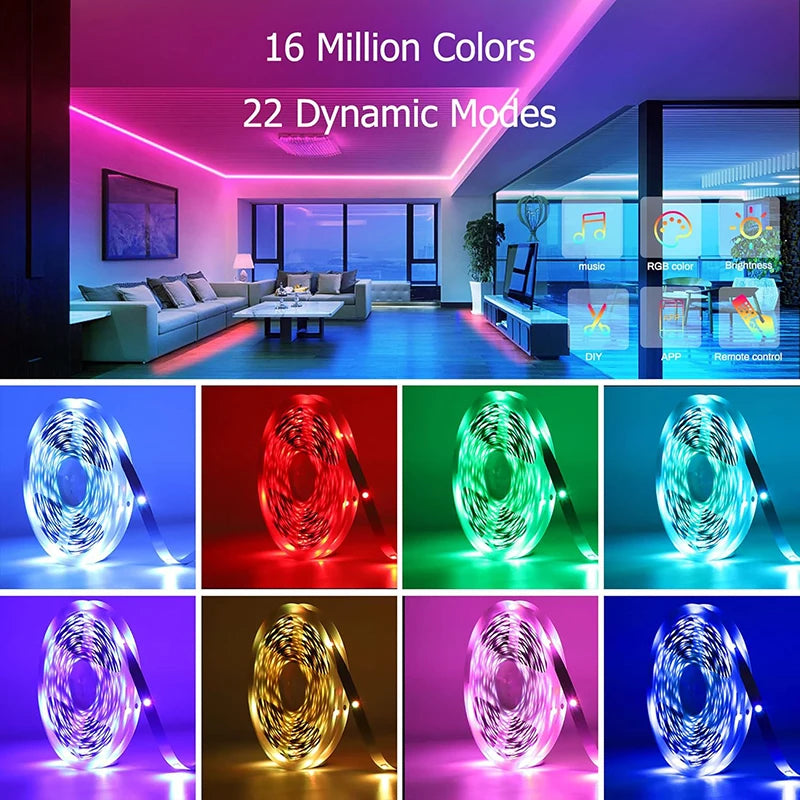 Ruban LED USB WiFi RGB 5050 - Rétroéclairage TV & Déco