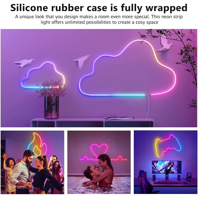 Ruban Néon LED Connecté WiFi RGBIC - Synchronisation Musicale