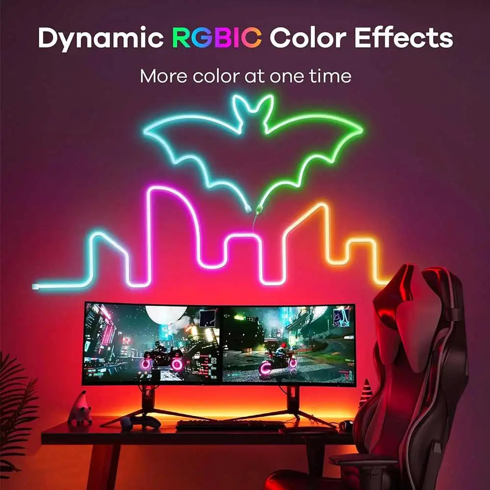Ruban Néon LED Connecté WiFi RGBIC - Synchronisation Musicale
