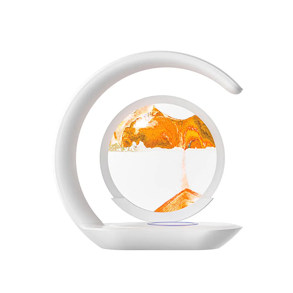 Lampe Sablier 3D avec Chargeur Sans Fil - Déco Design