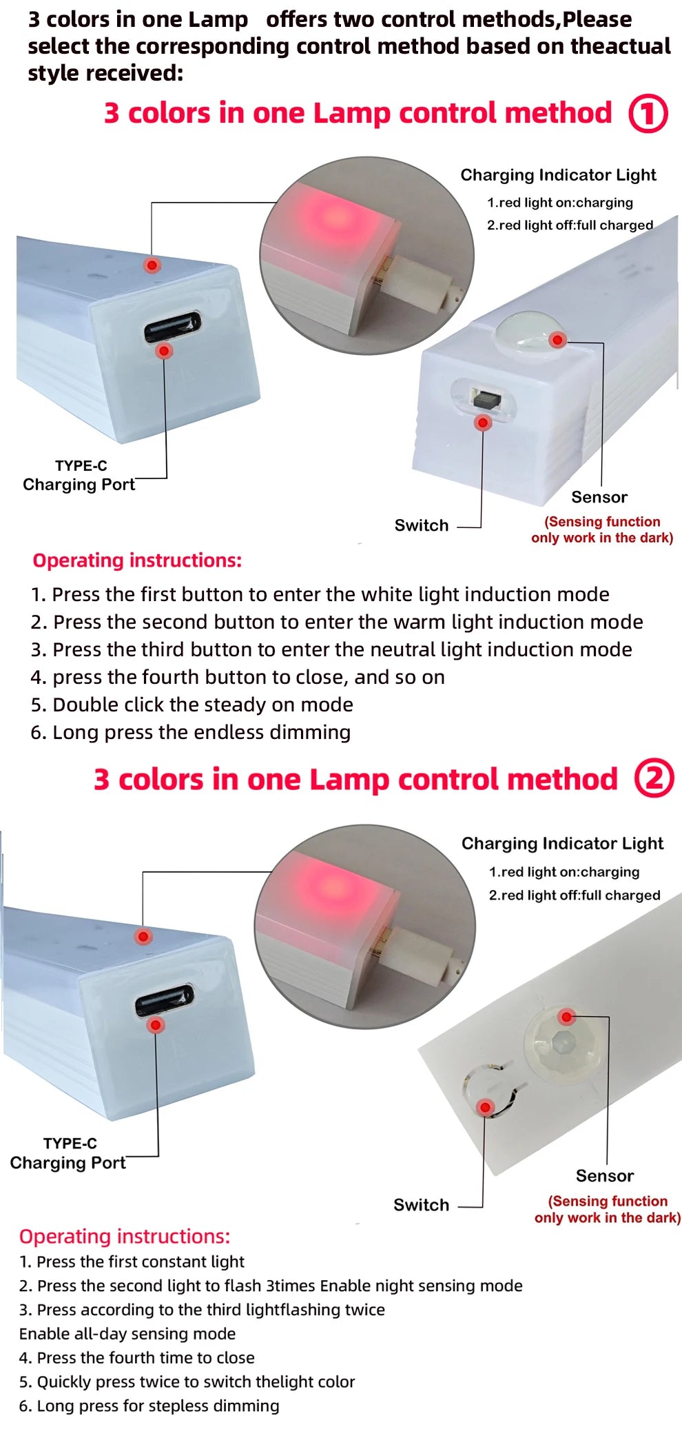 Veilleuse LED Sans Fil Rechargeable - Détecteur de Mouvement