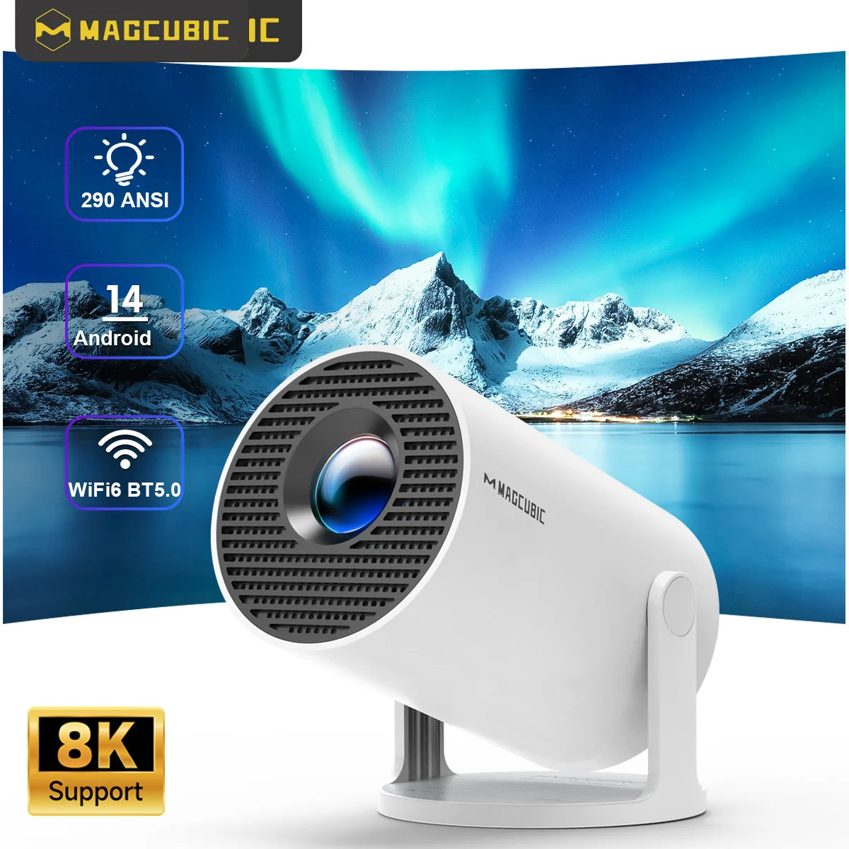 Vidéoprojecteur Portable WiFi 4K Android 14 - 290 ANSI