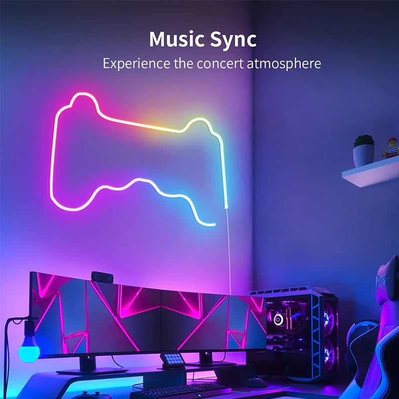 Ruban Néon LED Connecté WiFi RGBIC - Synchronisation Musicale