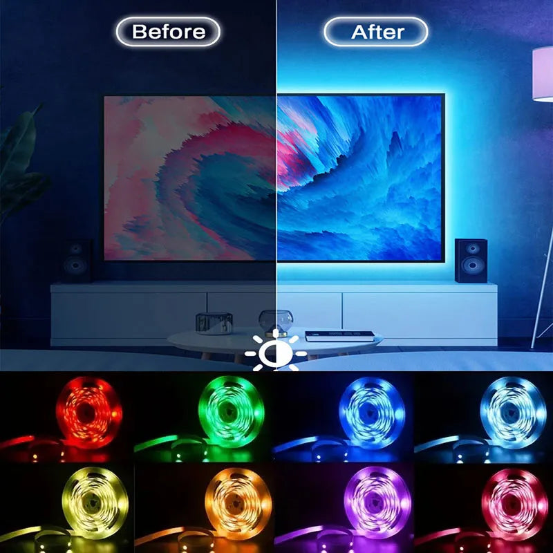 Ruban LED USB WiFi RGB 5050 - Rétroéclairage TV & Déco