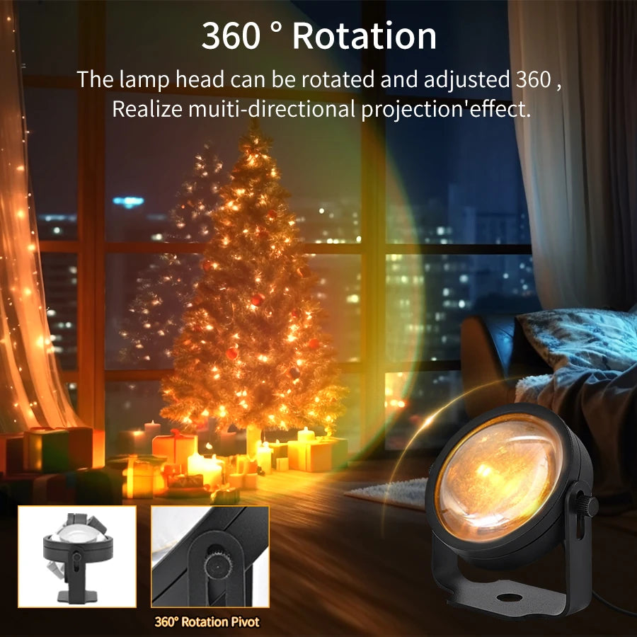 Lampe Projecteur Coucher de Soleil LED - Ambiance RGB