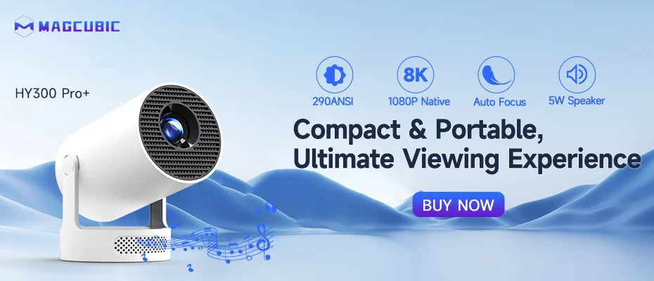 Vidéoprojecteur Portable WiFi 4K Android 14 - 290 ANSI
