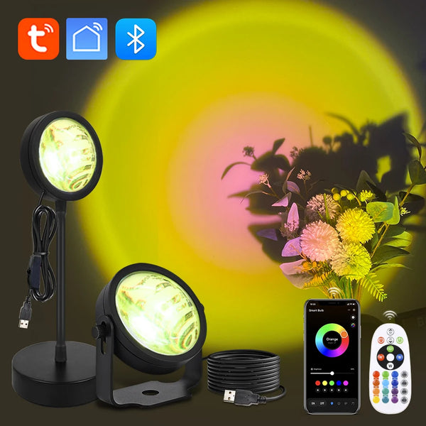 Lampe Projecteur Coucher de Soleil LED - Ambiance RGB
