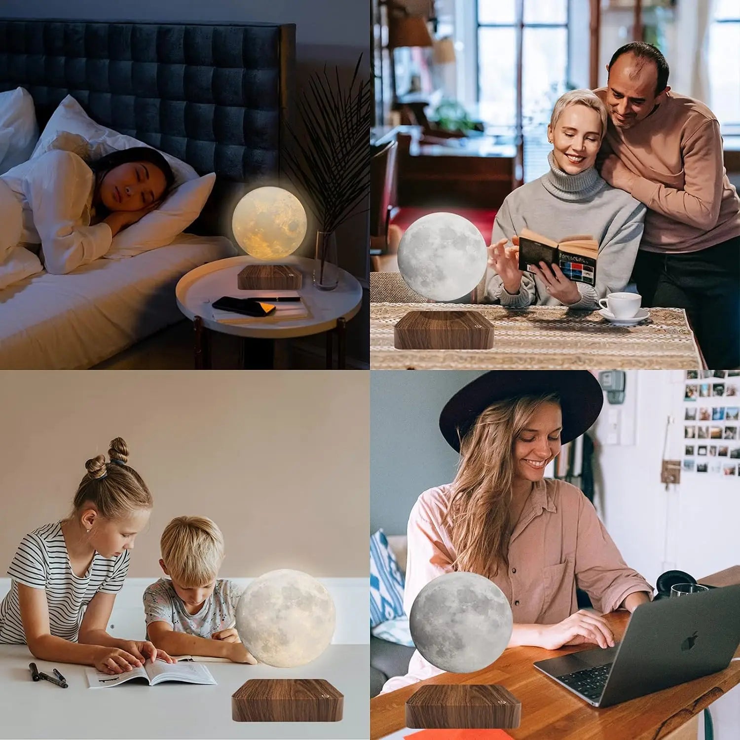 Lampe Lune en Lévitation Magnétique - 3 Teintes LED