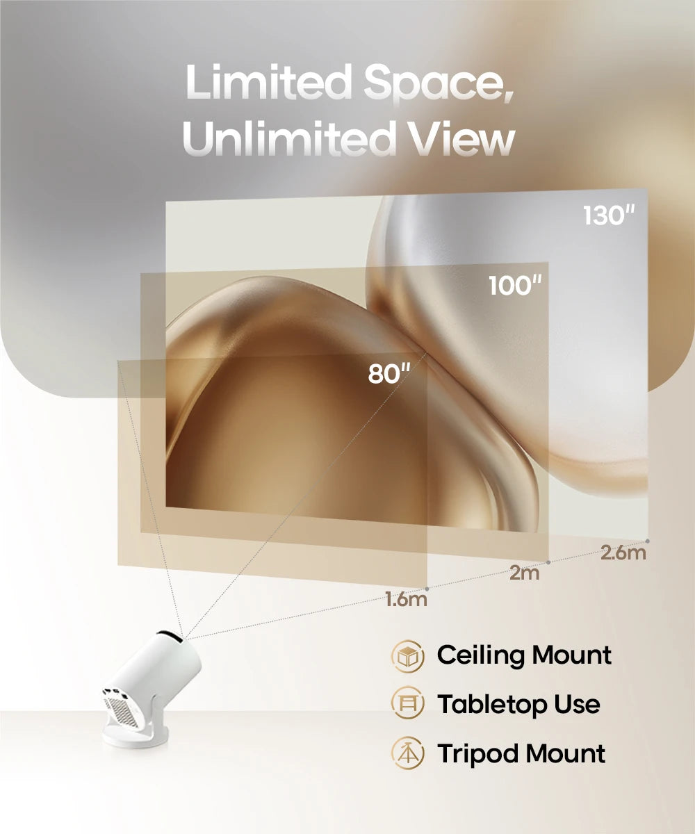 Vidéoprojecteur Portable WiFi 4K Android 14 - 290 ANSI