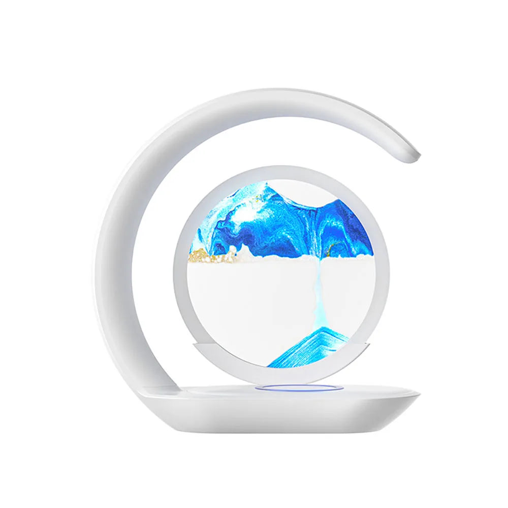 Lampe Sablier 3D avec Chargeur Sans Fil - Déco Design