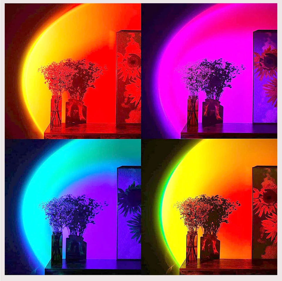 Lampe Projecteur Coucher de Soleil LED - Ambiance RGB