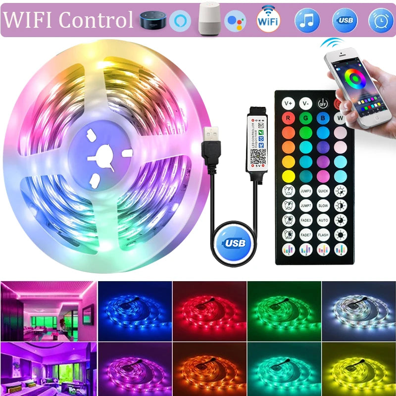 Ruban LED USB WiFi RGB 5050 - Rétroéclairage TV & Déco