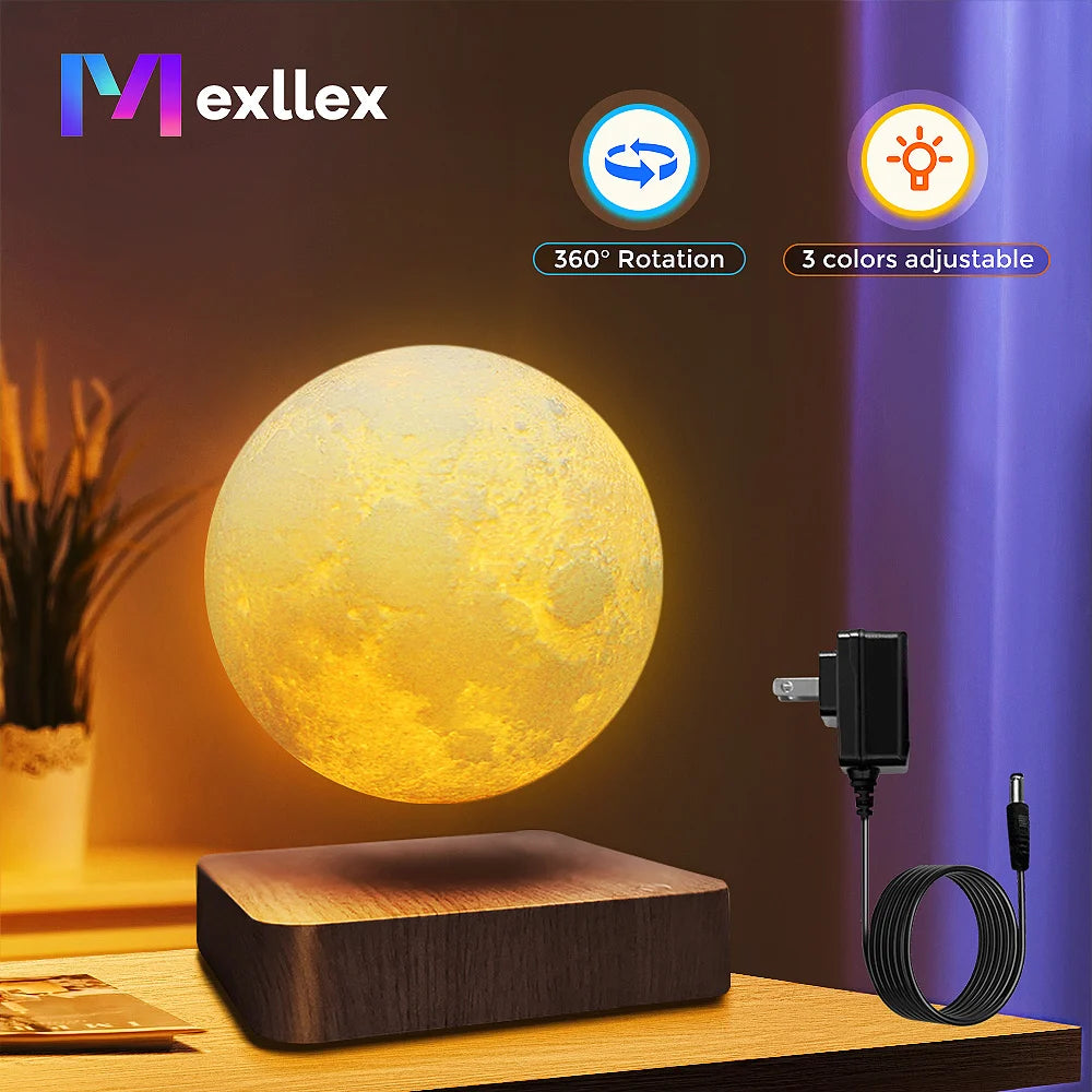 Lampe Lune en Lévitation Magnétique - 3 Teintes LED