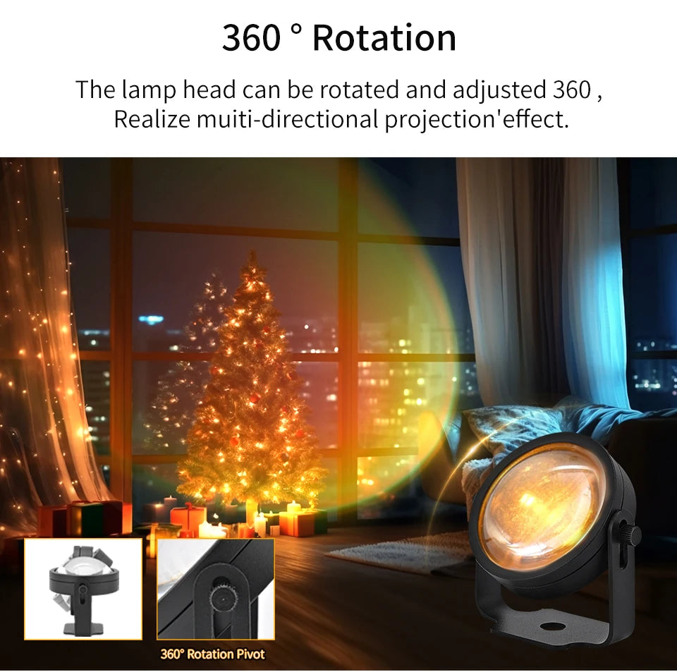 Lampe Projecteur Coucher de Soleil LED - Ambiance RGB