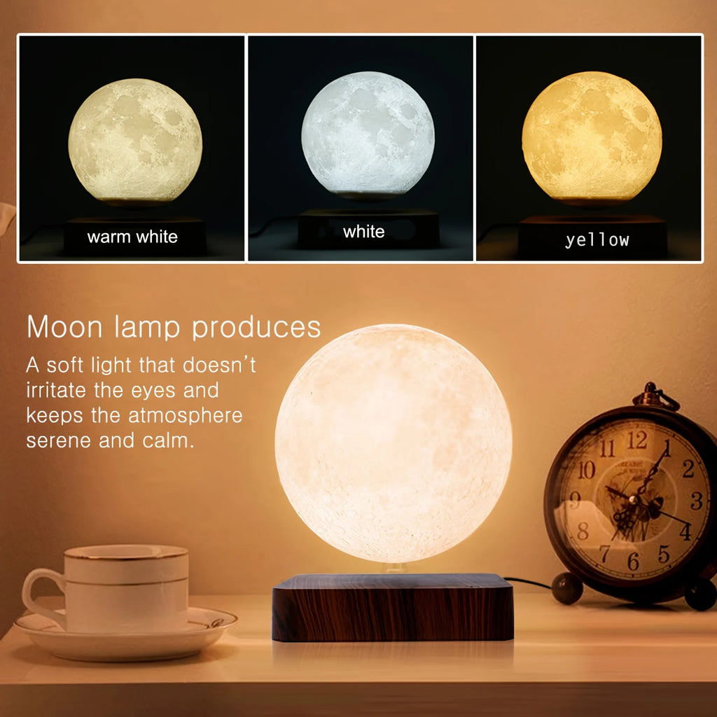 Lampe Lune en Lévitation Magnétique - 3 Teintes LED