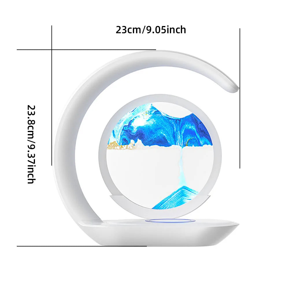 Lampe Sablier 3D avec Chargeur Sans Fil - Déco Design