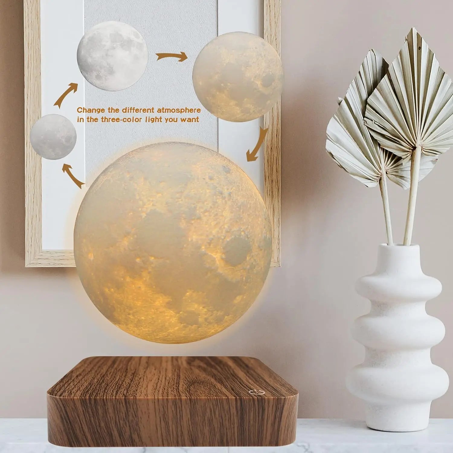 Lampe Lune en Lévitation Magnétique - 3 Teintes LED