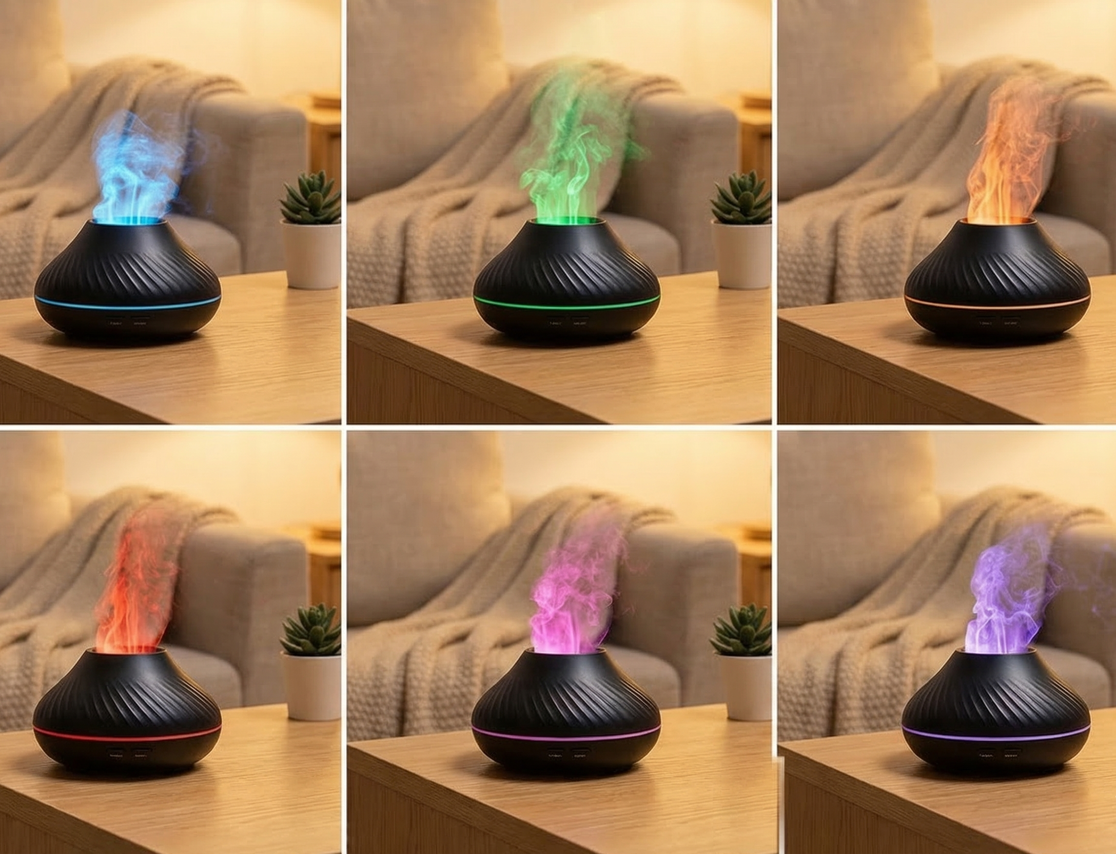 Diffuseur Huiles Essentielles Volcanique USB - Brume & LED